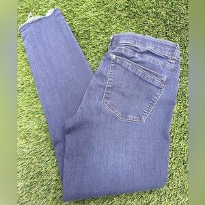 Mac and Me Denim Women's Distressed Skinny Ankle Jeans with Frayed Hem